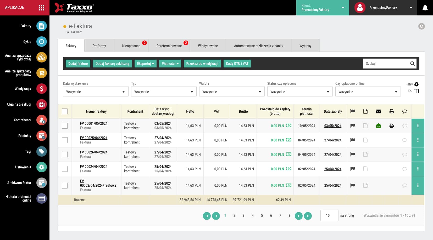 taxxo dashboard