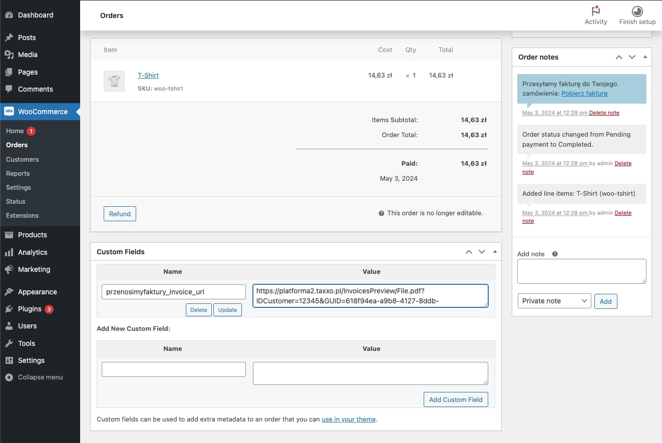 woocommerce dashboard